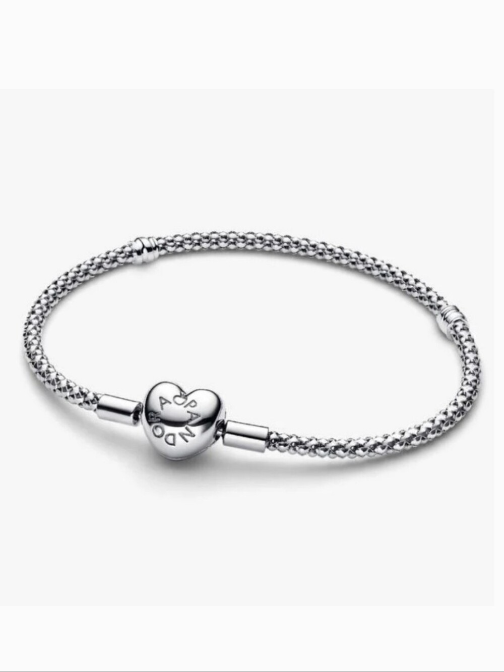 Authentic Pandora Heart Clasp Studded Chain Bracelet